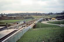 Bury Interchange (MVB4 @ 9m 51ch) under construction. 02 March 1980