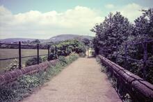 Holcombe Brook Branch. Looking North from Tottington Viaduct to Holcombe Hill. 14 June 1986