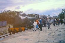 Ramsbottom station (CTA2 @ 13 45ch). ELR No. 1 loco and train. 21 August 1988