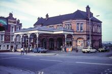 Wigan Wallgate station (WBS2 @ 17m 72ch). Frontage. 21 June 1986