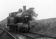 Aspinall 2-4-2T No 50850 at Woolfold (TOB @ 11m 15ch). 17 September 1960