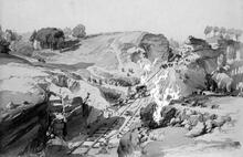  Linslade Cuttings Blasting Rocks. (LEC1 @ 40m 14ch) (Ref: 031144)