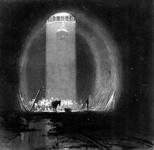 Kilsby Tunnel - Below Shaft July 8 1837. (LEC1 @ c.77m) (Ref: 031157)