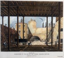 Plate 13. Warehouses at the end of the tunnel. Towards  Wapping