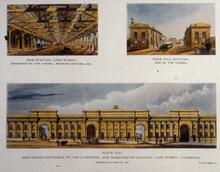 Plate 21. New grand entrance to the Liverpool and Manchester Railway Lime Street Liverpool.