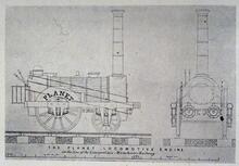 Drawing of a Planet type loco, Liverpool  and Mancheste Railway