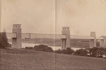 Britannia Tubular Bridge over the Menai Straits (CNH3 @ 241m 03ch - 241m 35ch). Panorama of bridge