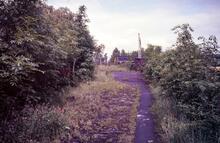 Longsight station (CMP2 @ 187m 08ch). West side approach road. 30 May 1987