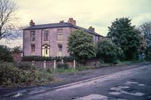 Longsight station (CMP2 @ 187m 08ch). Row of imposing houses East of the station. 30 May 1987