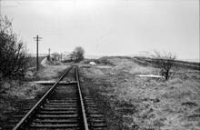 The site of Minninglow Sidings after the final closure of the line in 1968, looking towards Longcliffe. (CHP1 @ 14m 1ch)