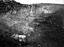 Cronkston Low, stone sleepers in position. 30 April 1932 (024374-40)