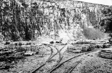 Hopton Wood Stone Firm's Quarry, About 1910, showing the extensive 2-foot gauge tramway.