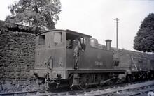 Cromford Wharf (C&HPR). Ex-NLR Class 2F 0-6-0T No 58860. August 1953