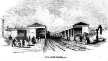Wolverton Station c. 1845. - Engraving (LEC1 @ 52m 33ch) (Ref: 030512)