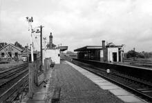 Blisworth station (LEC1 @ 62m 65ch), looking north. 06 June 1961