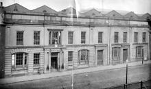 Manchester Liverpool Road Station . Exterior facade August 1880. (OLL1 @ 0m 25ch) (Ref: 030532)