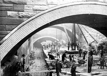 Edge Hill. Widening the cutting and opening up the tunnel 1880-1885. (WJL4 @ c.193m) (Ref: 031165)