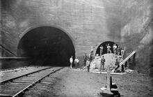 Edge Hill. Widening the cutting and opening up the tunnel 1880-1885. (WJL4 @ c.193m) (Ref: 031180)