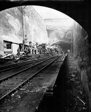 Edge Hill. Widening the cutting and opening up the tunnel 1880-1885. (WJL4 @ c.193m) (Ref: 031183)