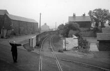 Cronton Colliery branch. Hall Lane level crossing (CHQ @ 0m 05ch), close to Huyton Quarry station. 15 July 1966