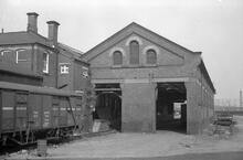 012040   Rugby Goods Shed  (LEC1 @ approx 82m 50ch). Eastern end. 8 August 1975 (Ref: 012040)