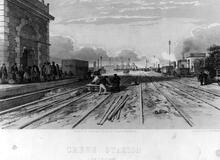 Crewe Station c.1848 - Lithograph (ELR: LEC5 @ 158m 0ch) (Ref: 030107)