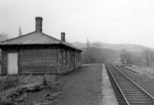 Kirkheaton station (KBN @ 1m 45ch), on the Kirkburton branch, looking south. 29 March 1964