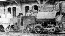0-6-0 Saddle Tank built for the Cromford & High Peak Railway  in 1859 numbered No.4. It is pictured at Dolwyddelan during the construction of the Bettws-Y-Coed to Ffestiniog line in the late 1870s.