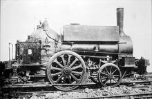 2-2-0 built by Edward Bury of Liverpool as a tender engine for the Cromford & High Peak Railway as C&HP No.2 pictured in the 1870s after conversion to a well tank.