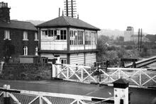 Darley Dale signalbox (AJM1 @ 147m 15ch) after closure. 1971