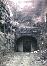 Southern portal of Headstone Tunnel (AJM2 @ 155m 62ch). 12 March 1986