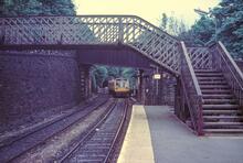 New Mills Central station (TTA1 @ 173m 15ch). 05 June 1986