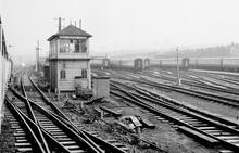 Heeley Carriage Sidings Signalbox (ELR - TJC1 @ 156m 36ch). Mar 1971