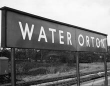 Water Orton Station. Platform Nameboard (DBP3 @ 34m 54ch). 07 October 1961
