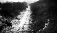 Hampton Branch track bed from Chester Road bridge looking to Hampton (WHA @ 4m 67ch)