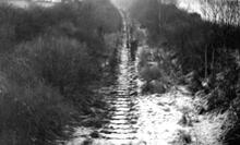 Hampton Branch track bed from Chester Road bridge looking to Whiteacre (WHA @ 4m 67ch)
