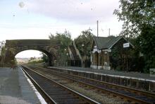 Gargrave (SKW1 @ 224m 79ch). 05 September 1975. View of south platform and station building (ref. 017089)
