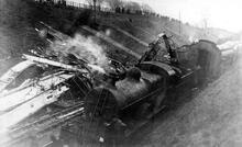 Little Salkeld. (SAC @ 289m 56ch). Aftermath of sideways collision between express and goods trains. 10 July 1933 (Ref: 030920)