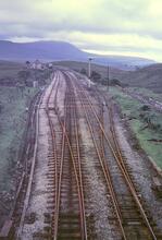 Blea Moor loops. Signalbox (SAC @ 248m 40ch) in the distance. 05 July 1986