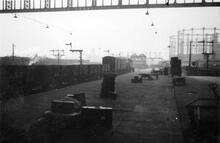 St Pancras Station 1949, looking north from end of platform under roof. (SPC1 @ 0m 0ch)