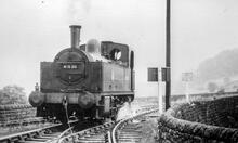 41536 0F 0-4-0T No.41536 at Steeplehouse. (CHP1 @ 21m 32ch) The cable is attached to 0-4-0ST 47000 which is being rerailed, July 1955.