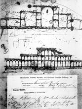 Manchester, Buxton, Matlock and Midlands Junction Railway Telegraph Form plus Paxton's sketch of the Great Exhibition Hall (Ref: 031451)