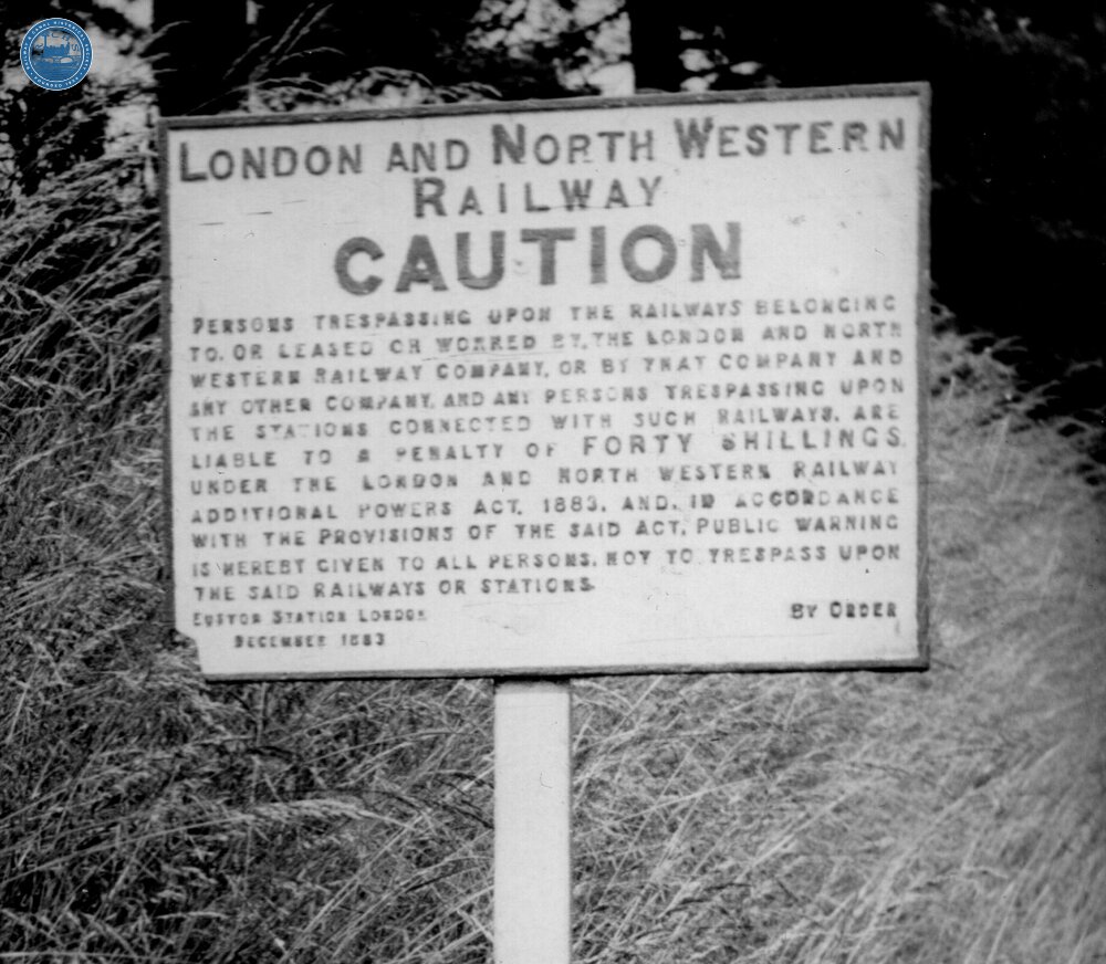LNWR South Wales. "Caution - Do Not Trespass" sign dated December 1883. (Ref: 031747)