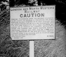 LNWR South Wales. "Caution - Do Not Trespass" sign dated December 1883. (Ref: 031747)