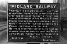 Midland Railway "No Trespassing" Notice dated June 1899. St Albans City (SPC1 @ 19m 71ch) (Ref: 031748)