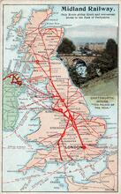 Midland Railway. Map of network highlighting Chatsworth House. (Ref: 031760)