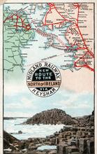 Midland Railway. Map of new routes to Northern Ireland from Heysham. (Ref: 031761) 