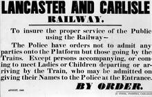 LNWR. Lancaster & Carlisle Railway Notice Controlling the Use of Stations. Dated August 1848. (Ref: 031782)