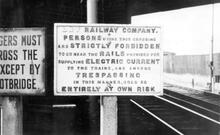 L&YR Electrified Lines Warning Notice