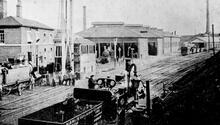 Bow Works and Loco Shed. C.1860s (Poplar Line) (Ref: 031214)